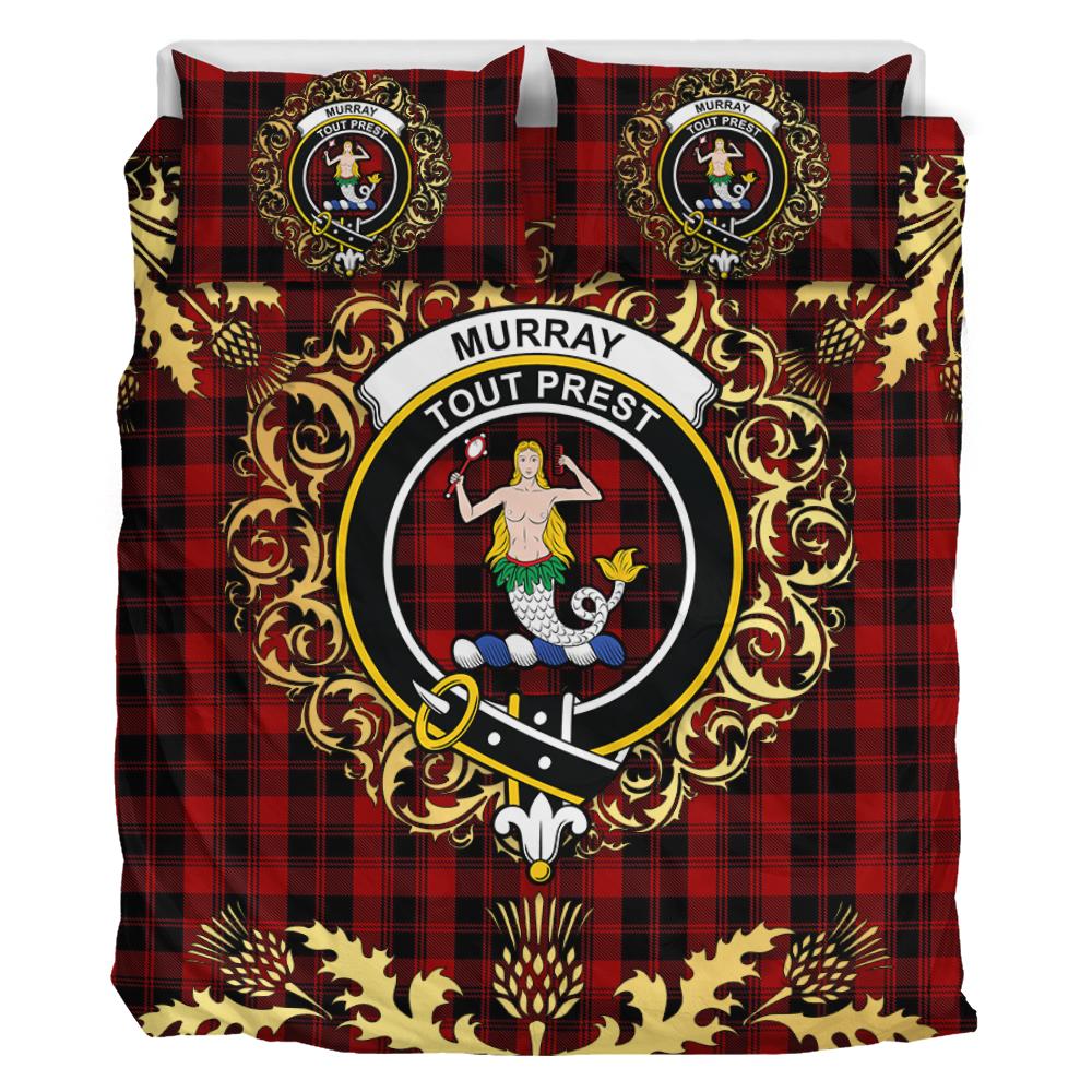 Murray of Ochtertyre Tartan Crest Bedding Set - Golden Thistle Style