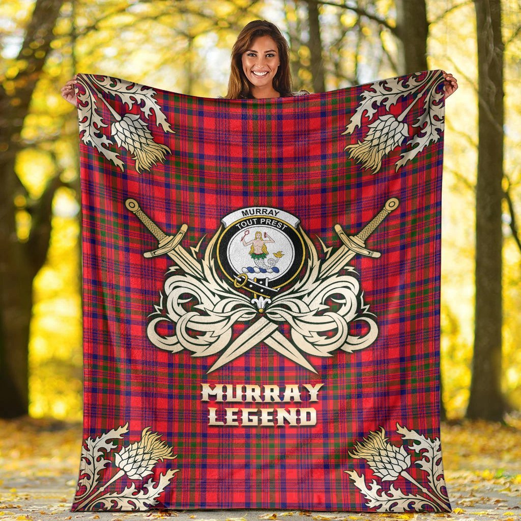 Murray of Tulloch Modern Tartan Gold Courage Symbol Blanket