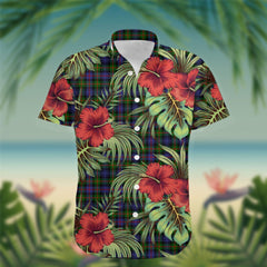 Murray (of Atholl) Tartan Hawaiian Shirt Hibiscus, Coconut, Parrot, Pineapple - Tropical Garden Shirt