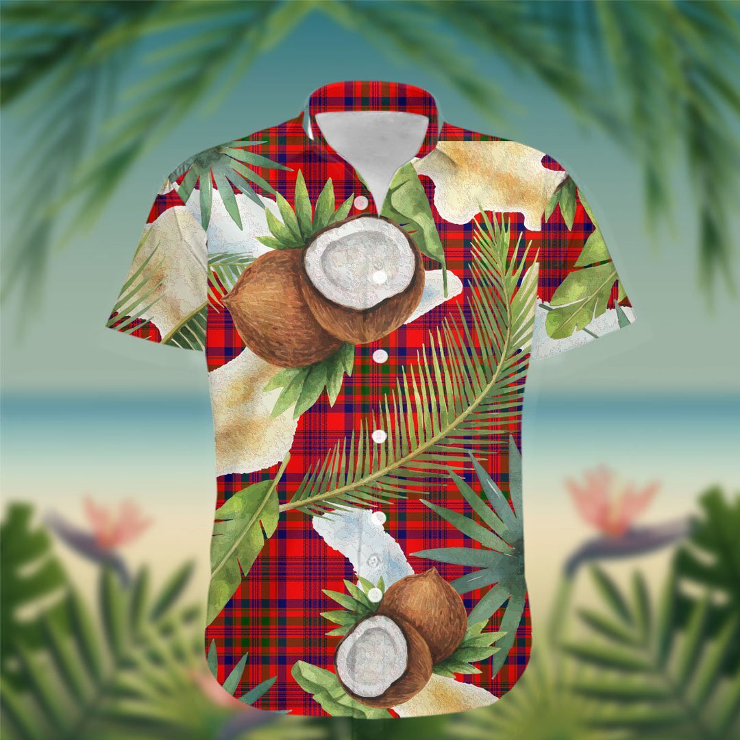 Murray (of Dysart) Tartan Hawaiian Shirt Hibiscus, Coconut, Parrot, Pineapple - Tropical Garden Shirt