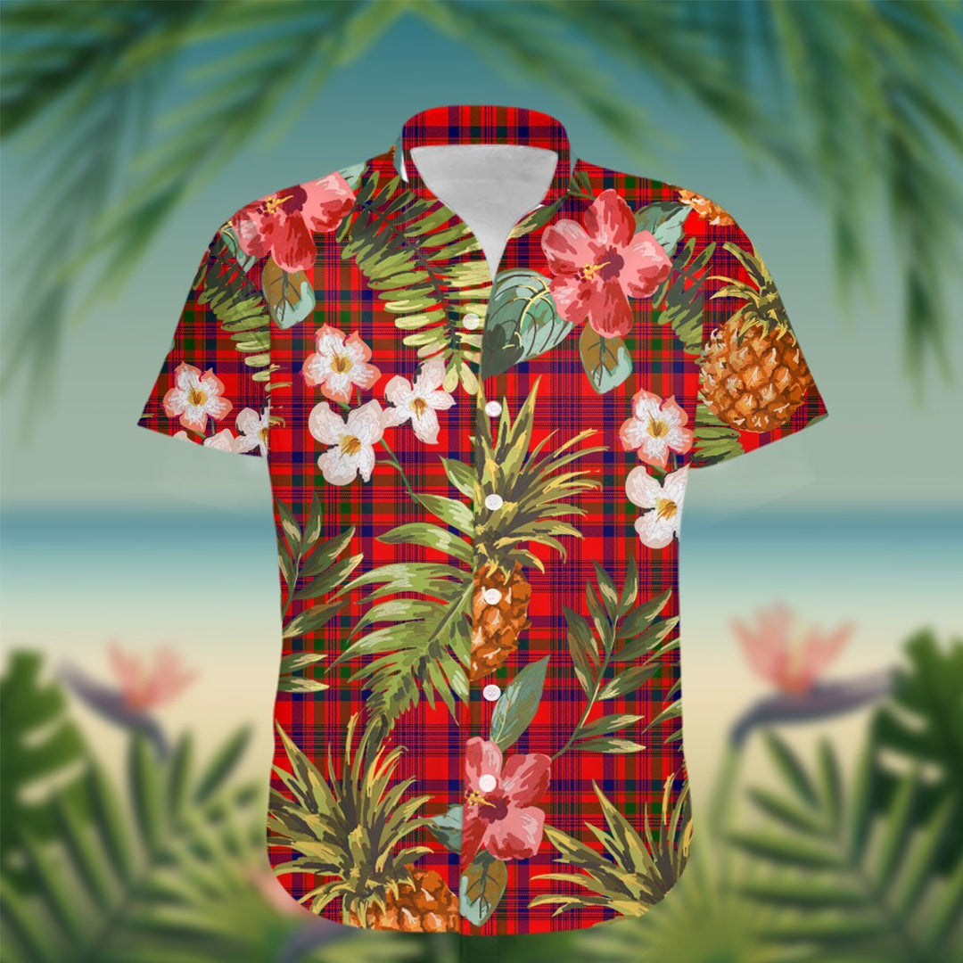 Murray (of Dysart) Tartan Hawaiian Shirt Hibiscus, Coconut, Parrot, Pineapple - Tropical Garden Shirt