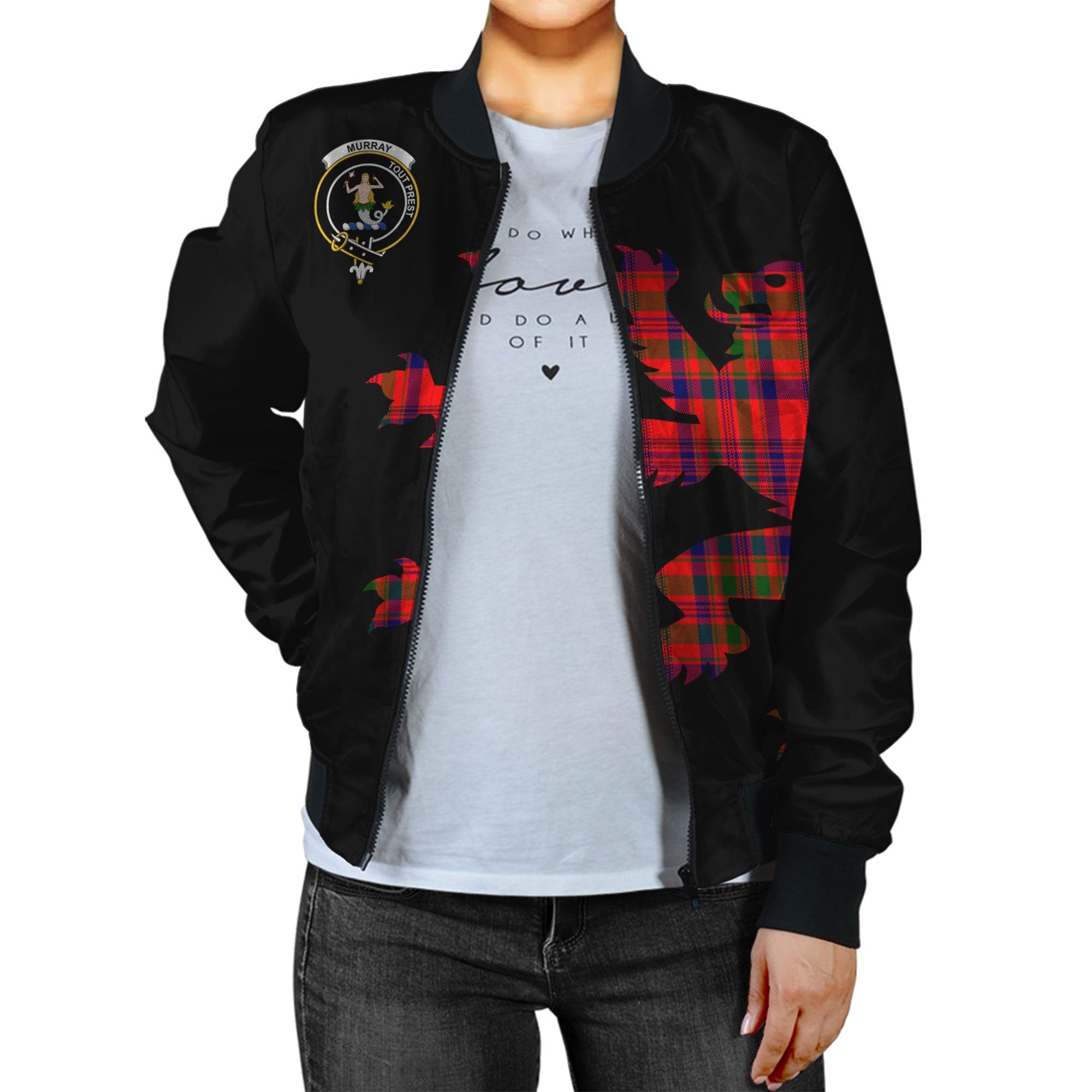 Murray (of Dysart) Tartan Bomber Jacket Lion & Thistle