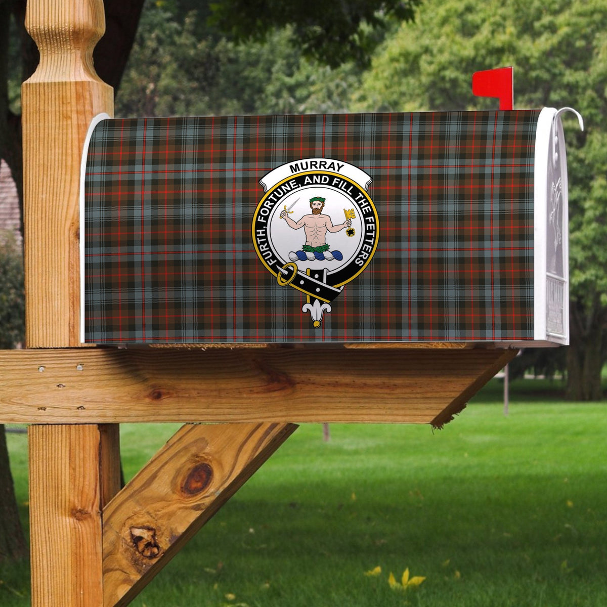 Murray Of Atholl Weathered Tartan Crest Mailbox