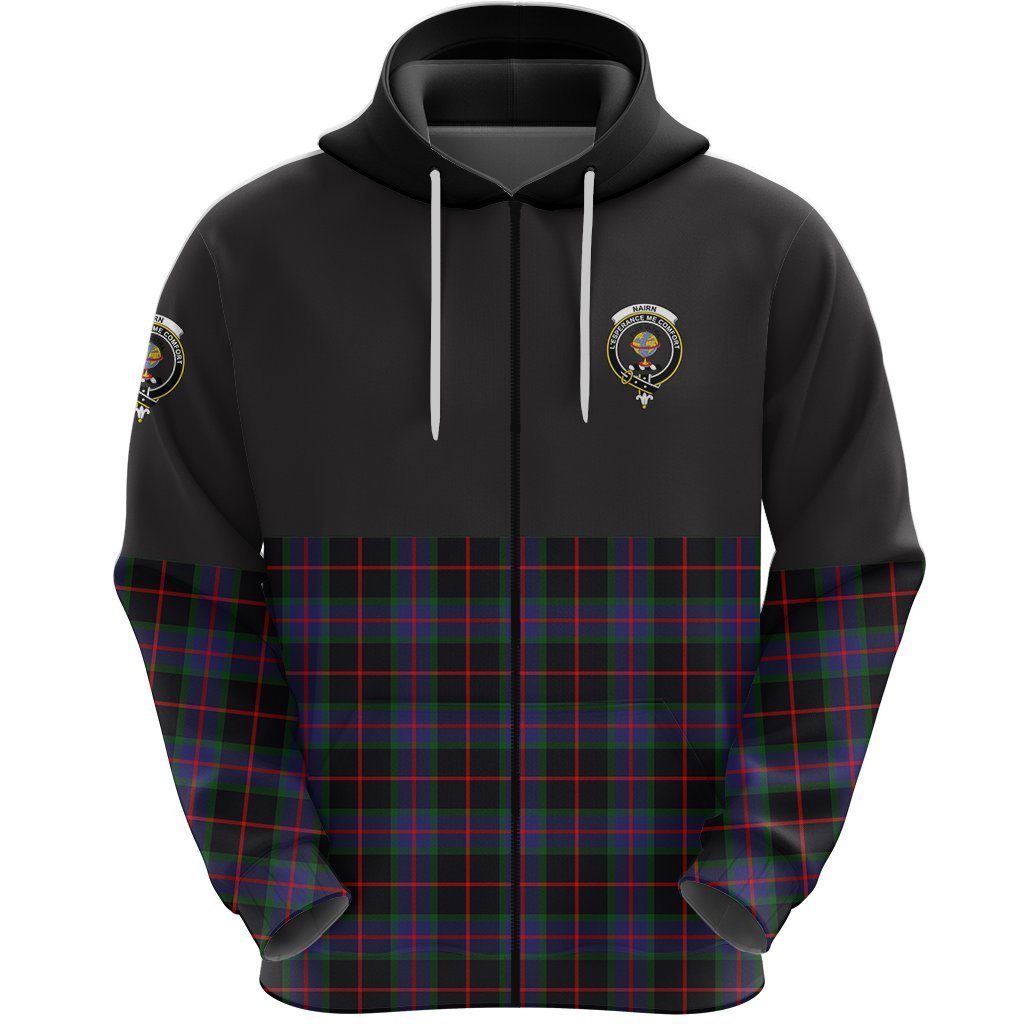 Nairn Clan Half Of Tartan Zipper Hoodie