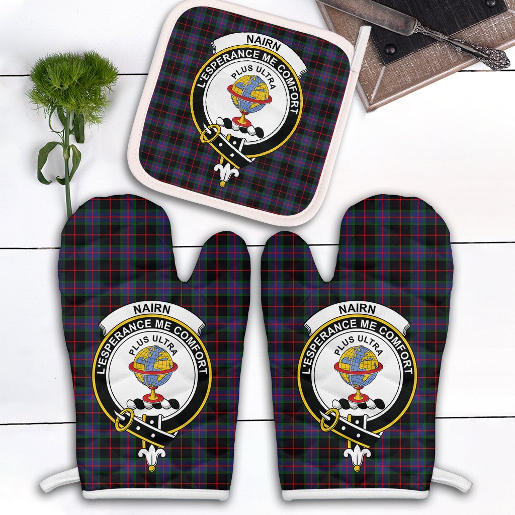 Nairn Tartan Crest Oven Mitt And Pot Holder (2 Oven Mitts + 1 Pot Holder)