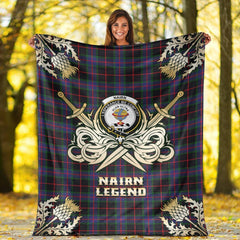 Nairn Tartan Gold Courage Symbol Blanket