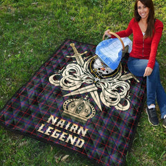 Nairn Tartan Crest Legend Gold Royal Premium Quilt