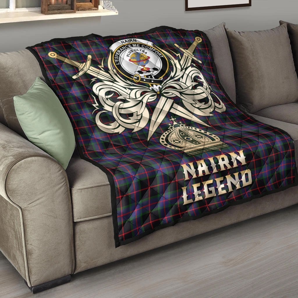 Nairn Tartan Crest Legend Gold Royal Premium Quilt