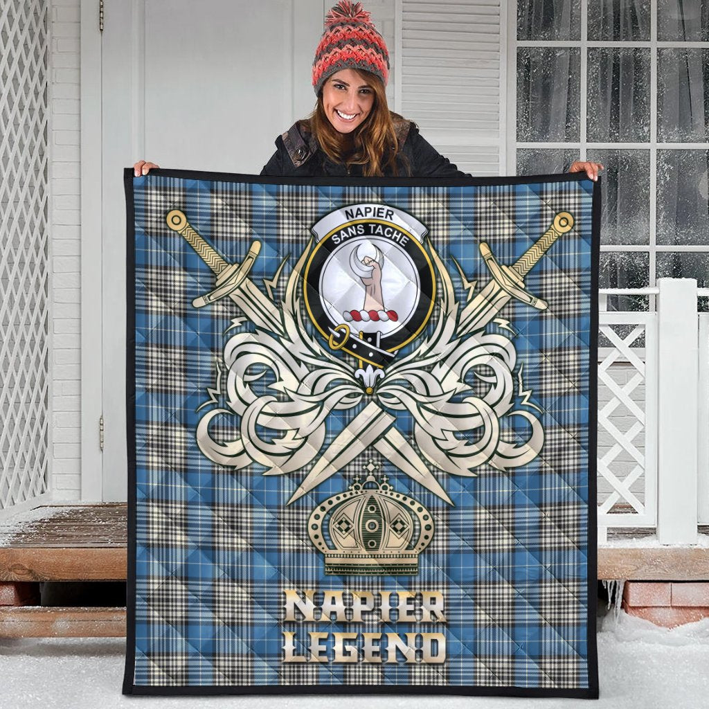 Napier Ancient Tartan Crest Legend Gold Royal Premium Quilt