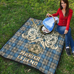 Napier Ancient Tartan Crest Legend Gold Royal Premium Quilt