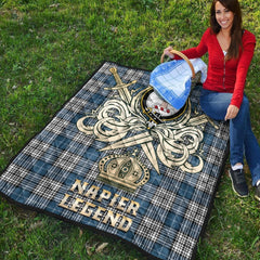 Napier Modern Tartan Crest Legend Gold Royal Premium Quilt