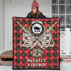 Nesbitt Modern Tartan Crest Legend Gold Royal Premium Quilt