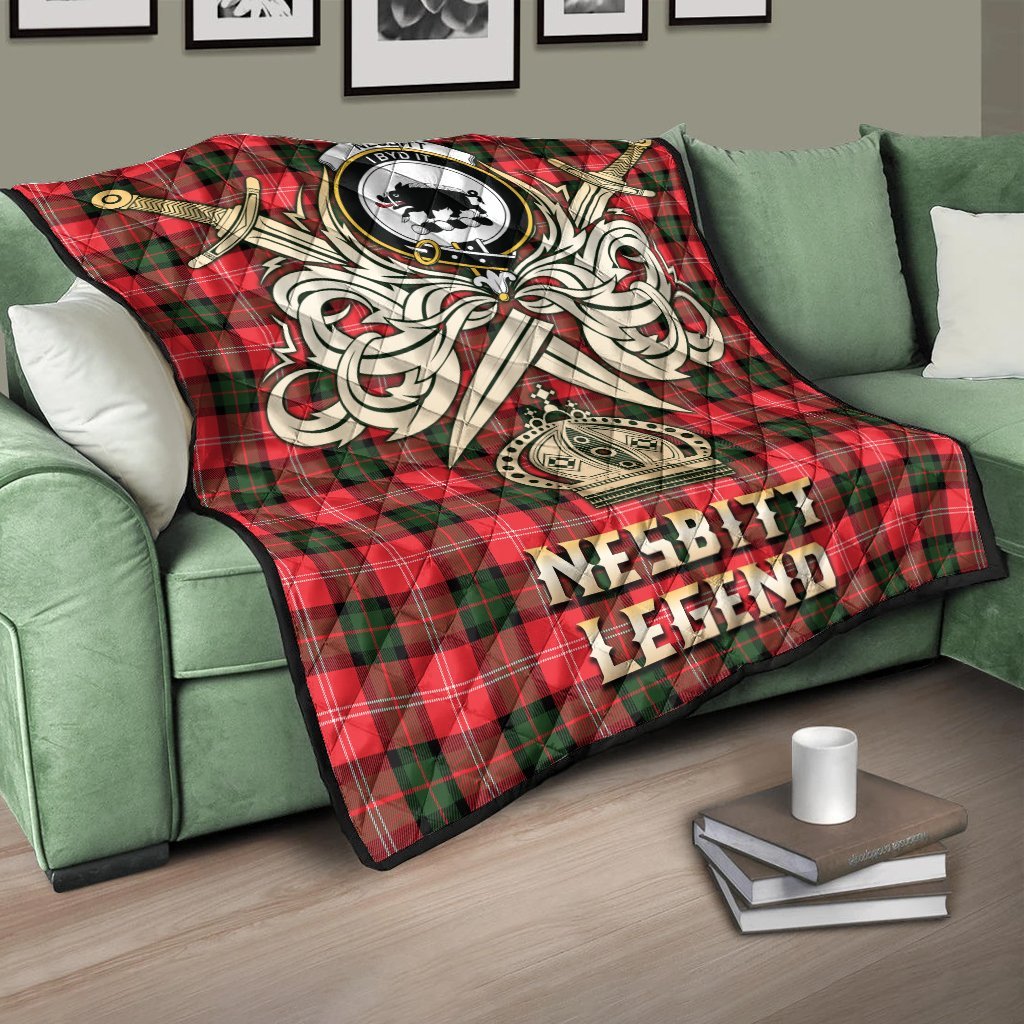 Nesbitt Modern Tartan Crest Legend Gold Royal Premium Quilt