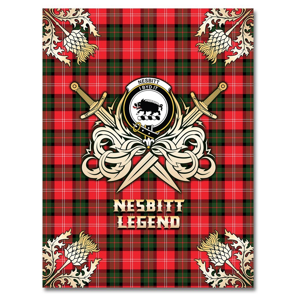 Nesbitt Modern Tartan Gold Courage Symbol Blanket
