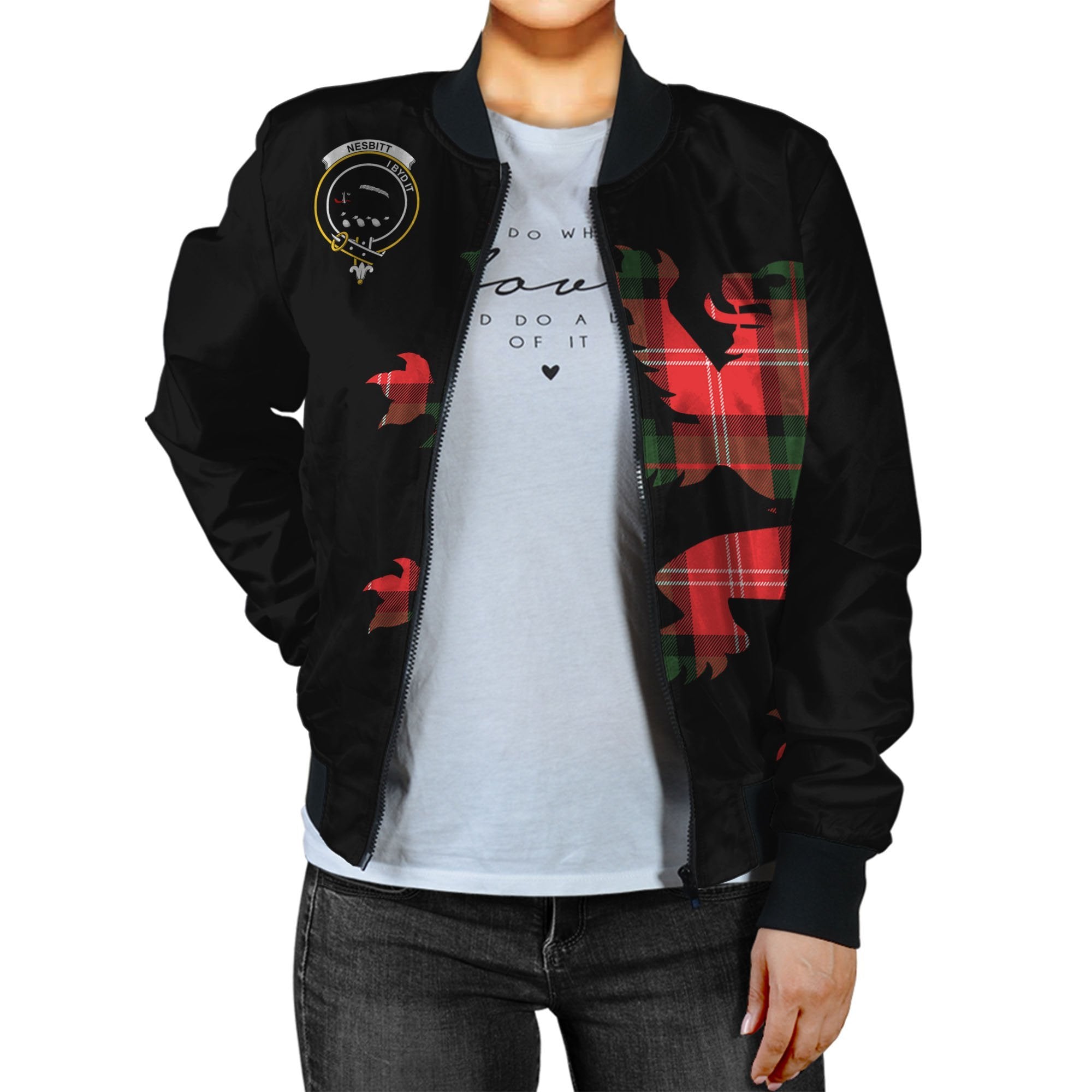 Nesbitt (or Nisbet) Tartan Bomber Jacket Lion & Thistle