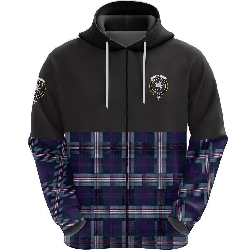 Nevoy Clan Half Of Tartan Zipper Hoodie