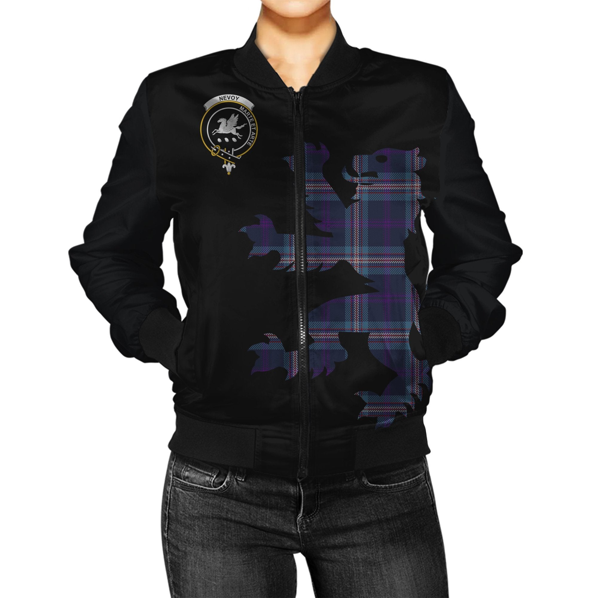 Nevoy Tartan Bomber Jacket Lion & Thistle