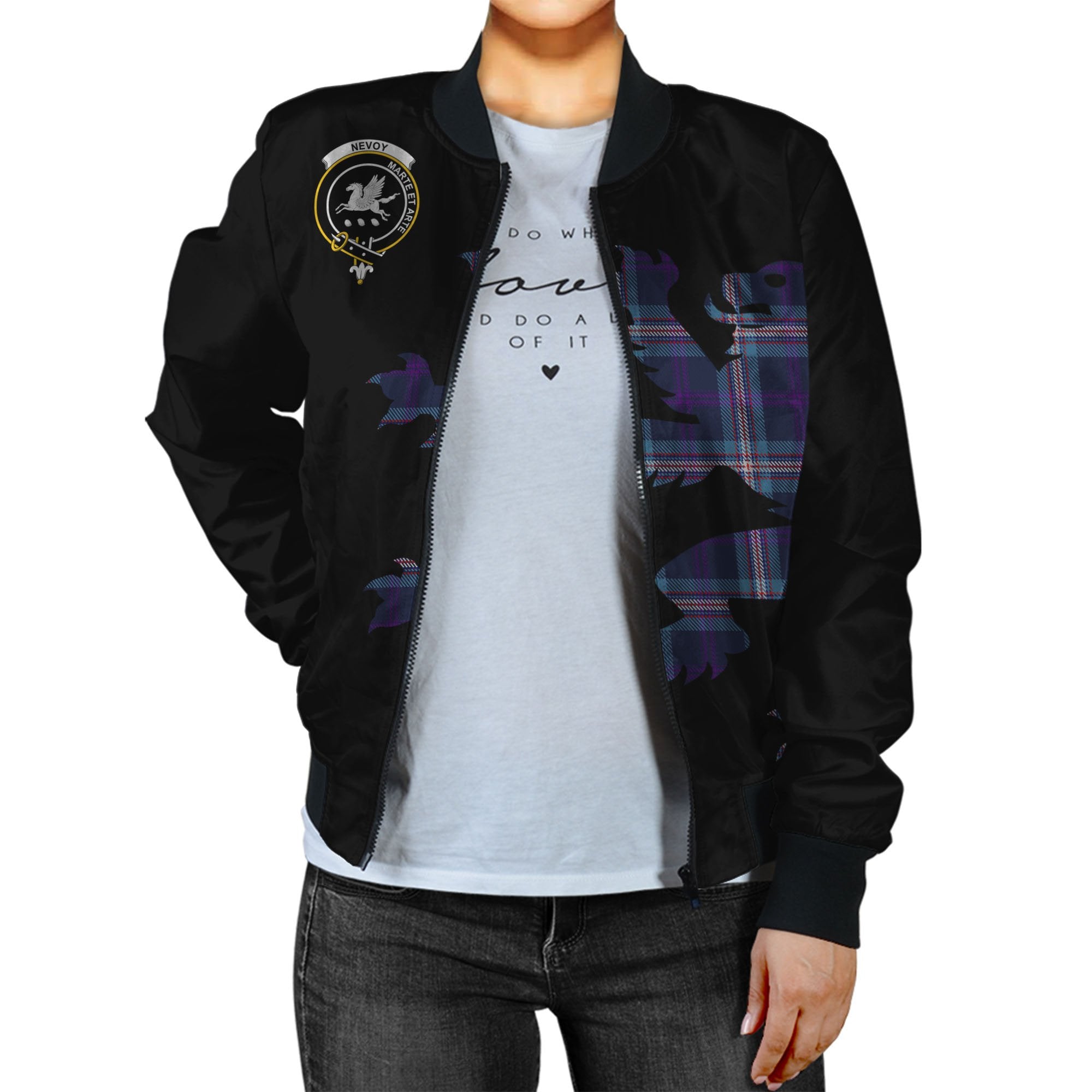 Nevoy Tartan Bomber Jacket Lion & Thistle