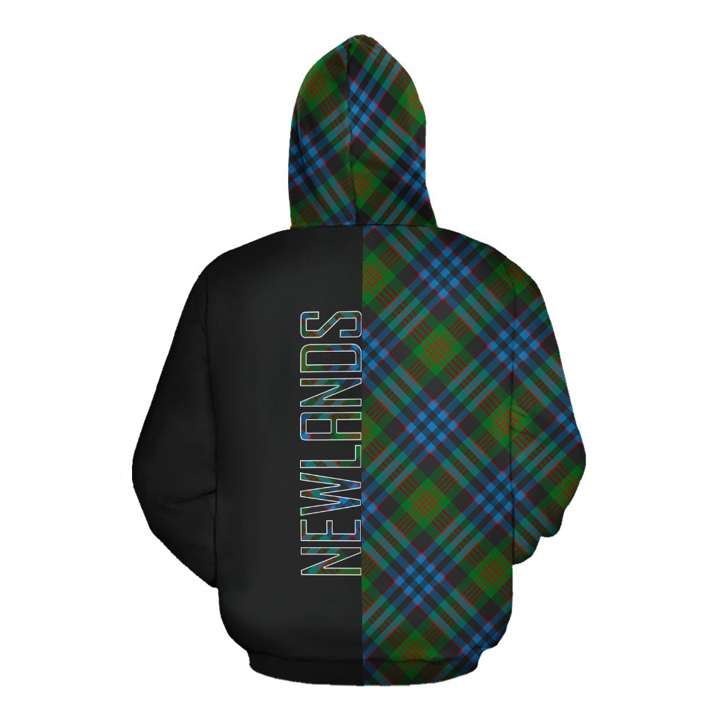 Newlands of Lauriston Tartan Hoodie Half of Me - Cross Style