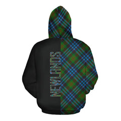 Newlands of Lauriston Tartan Hoodie Half of Me - Cross Style