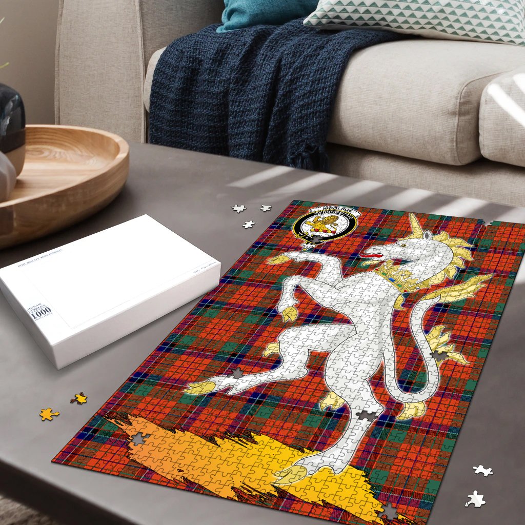 Nicolson Ancient Tartan Crest Unicorn Scotland Jigsaw Puzzles