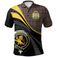 Nicolson Hunting Weathered Tartan Polo Shirt - Royal Coat Of Arms Style