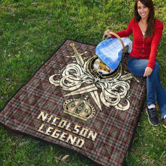 Nicolson Hunting Weathered Tartan Crest Legend Gold Royal Premium Quilt