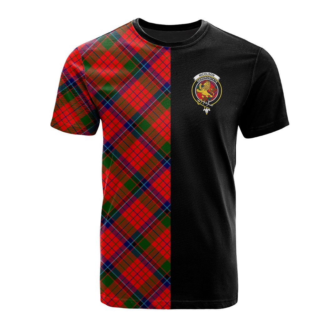 Nicolson Modern Tartan T-Shirt Half of Me - Cross Style