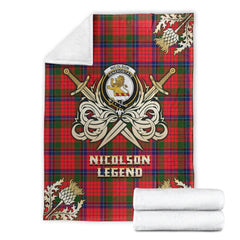 Nicolson Modern Tartan Gold Courage Symbol Blanket