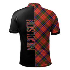 Nicolson Modern Tartan Polo Shirt Half of Me - Cross Style