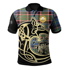 Norvel Tartan Polo Shirt Viking Wolf