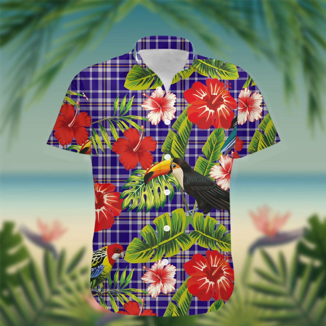 Ochterlony Tartan Hawaiian Shirt Hibiscus, Coconut, Parrot, Pineapple - Tropical Garden Shirt
