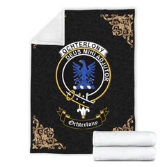 Ochterlony Crest Tartan Premium Blanket Black