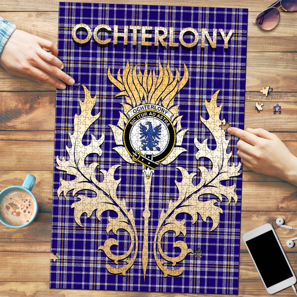 Ochterlony Tartan Crest Thistle Jigsaw Puzzles