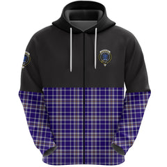 Ochterlony Clan Half Of Tartan Zipper Hoodie