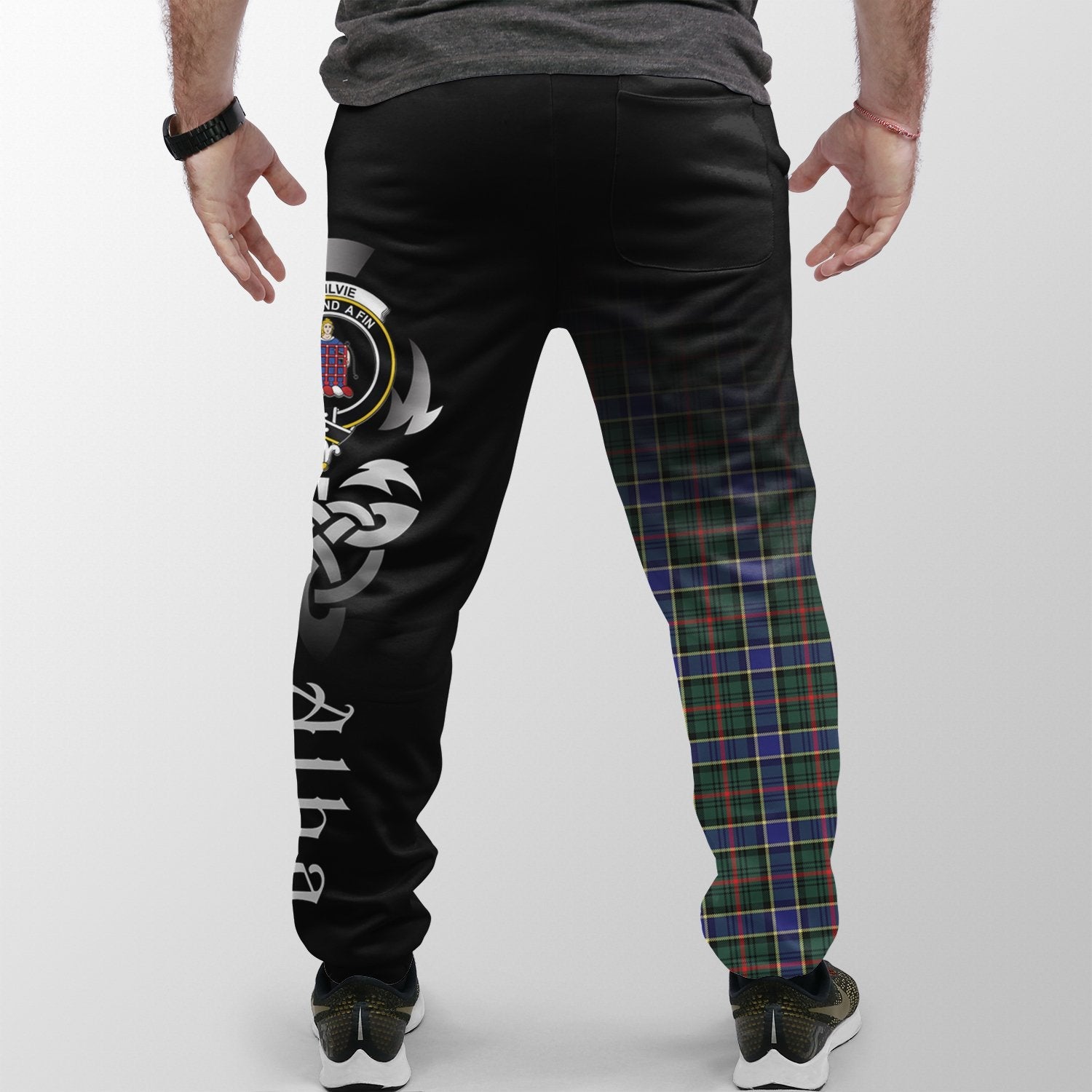 Ogilvie Hunting Modern Tartan Crest Jogger Sweatpants - Alba Celtic Style