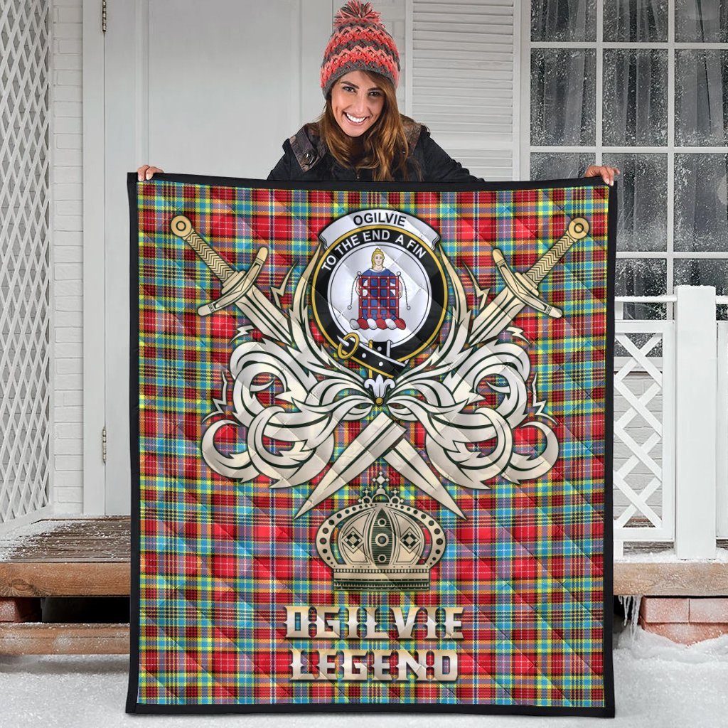 Ogilvie Tartan Crest Legend Gold Royal Premium Quilt