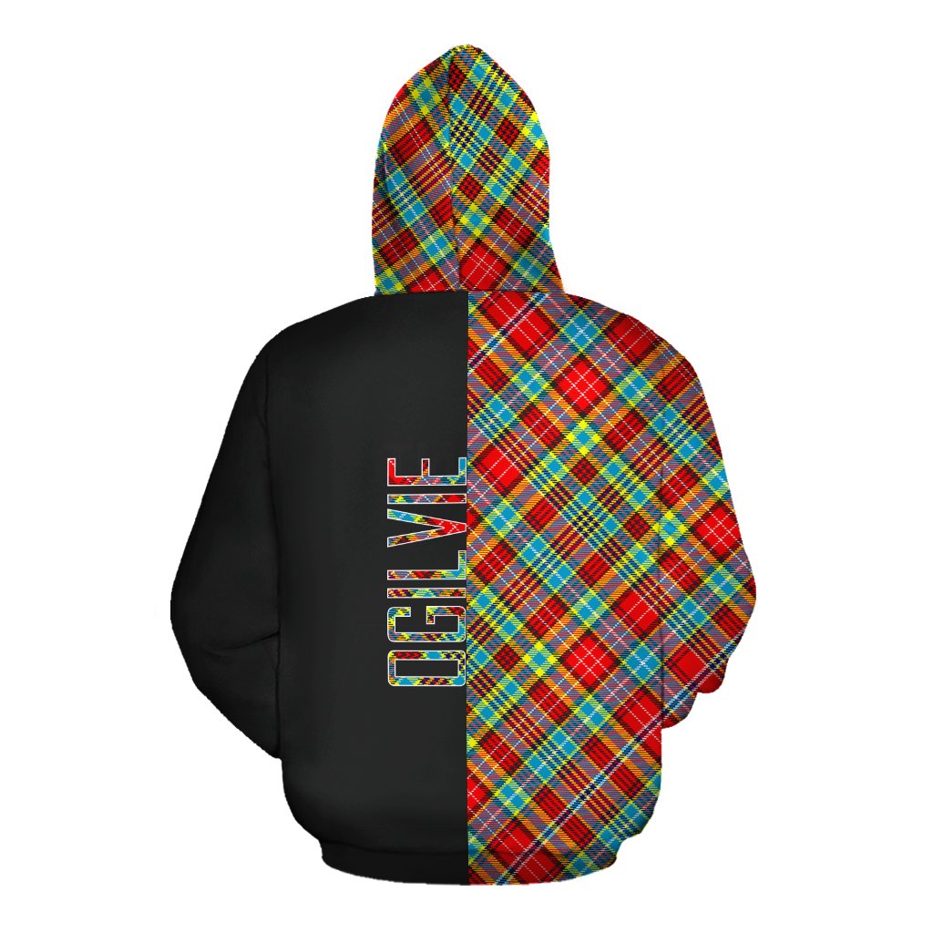 Ogilvie Tartan Hoodie Half of Me - Cross Style