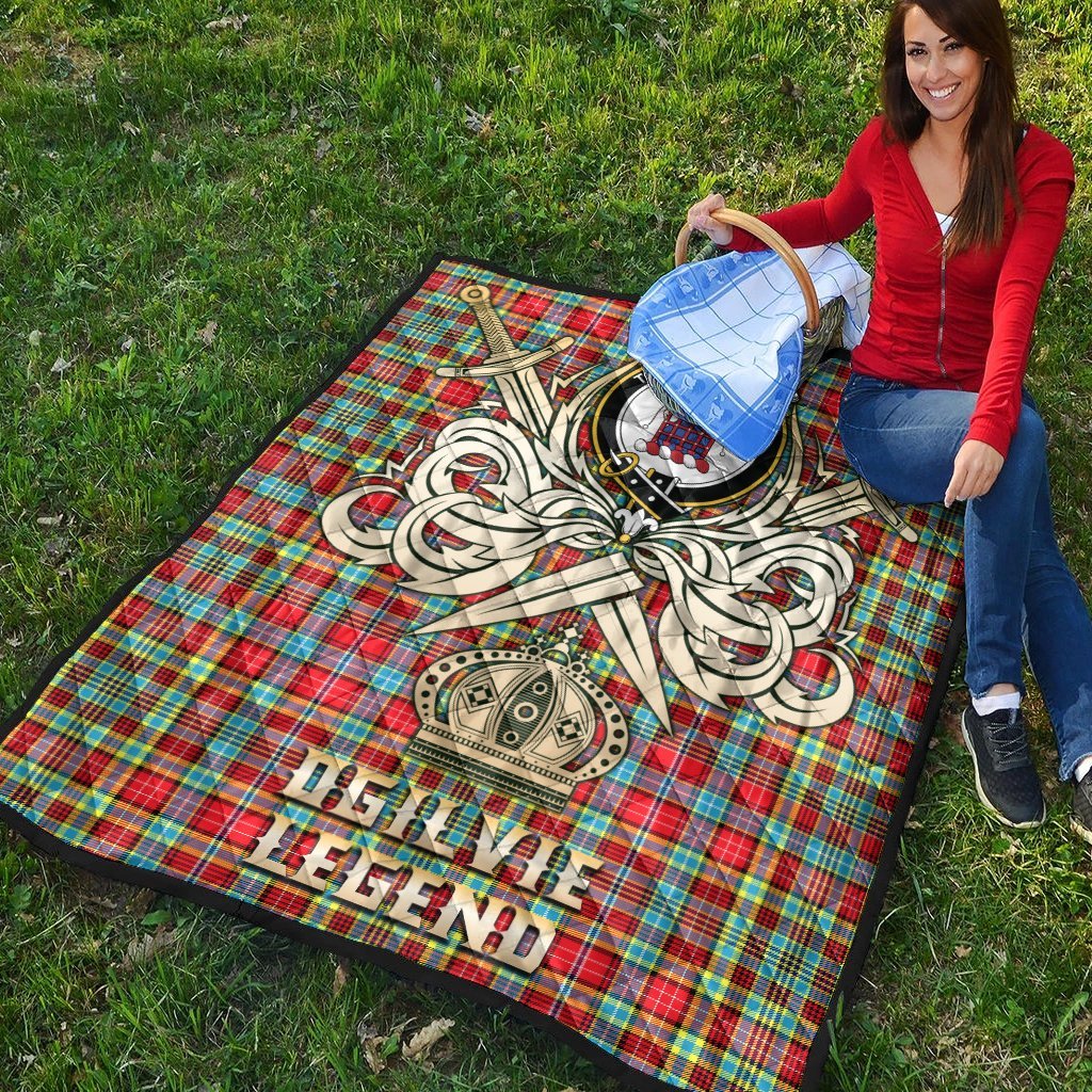 Ogilvie Tartan Crest Legend Gold Royal Premium Quilt