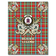 Ogilvie Tartan Gold Courage Symbol Blanket