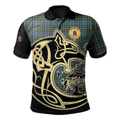 Ogilvie Hunting Ancient Tartan Polo Shirt Viking Wolf