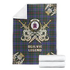 Ogilvie Hunting Modern Tartan Gold Courage Symbol Blanket