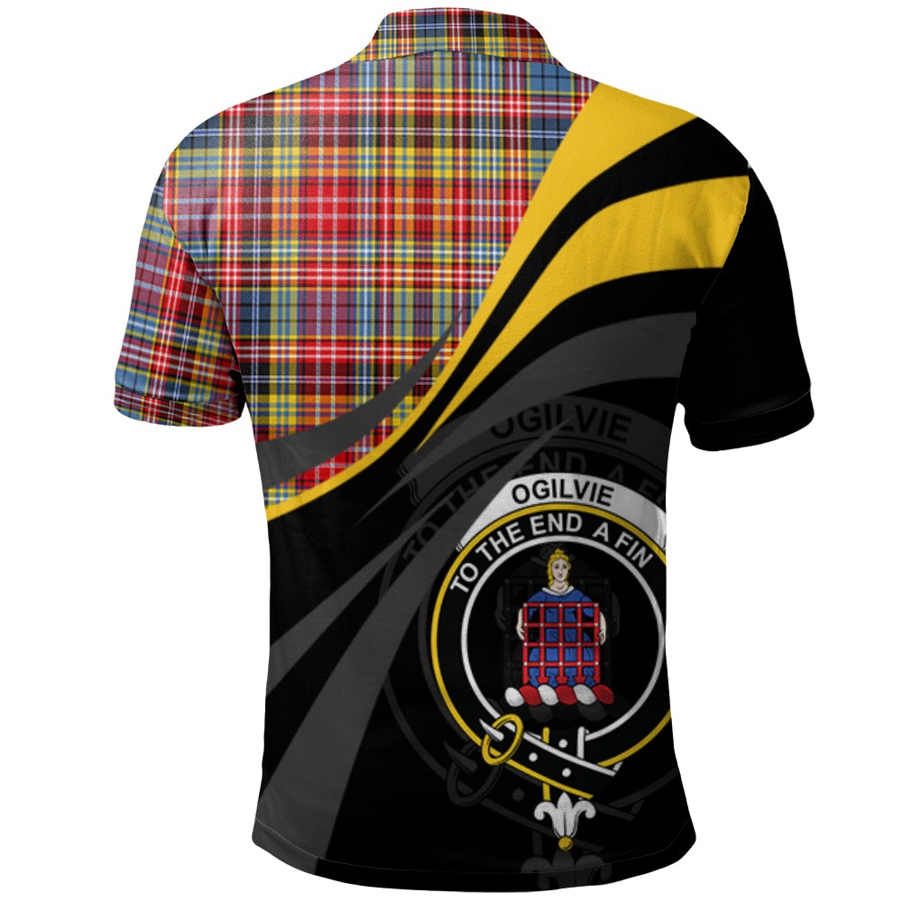 Ogilvie (Ogilvy) of Airlie Ancient Tartan Polo Shirt - Royal Coat Of Arms Style