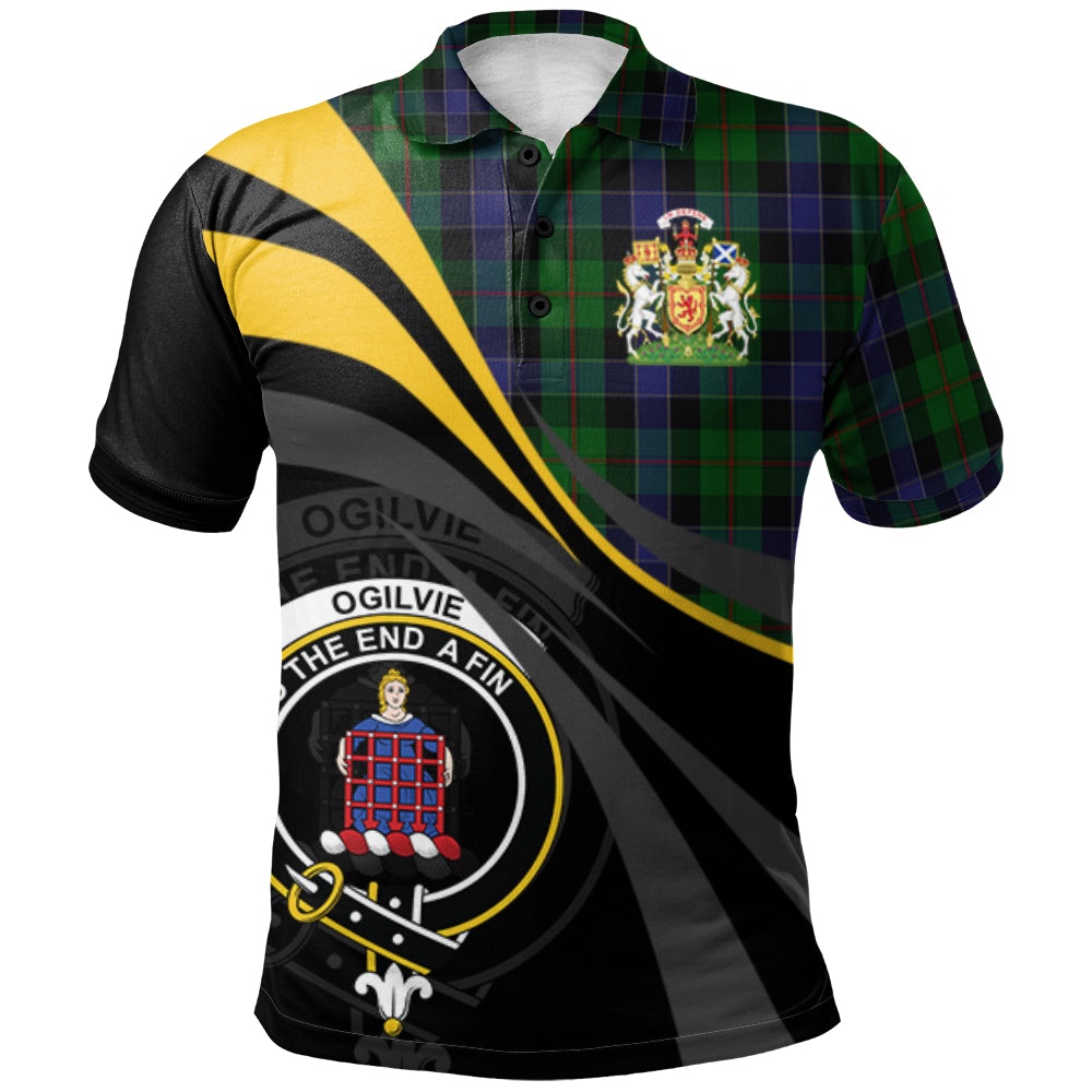 Ogilvie (Ogilvy) of Inverarity Tartan Polo Shirt - Royal Coat Of Arms Style