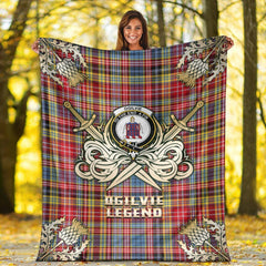 Ogilvie of Airlie Ancient Tartan Gold Courage Symbol Blanket