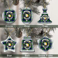 Oliphant Tartan Christmas Ceramic Ornament - Snow Style