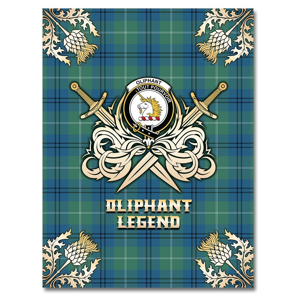 Oliphant Ancient Tartan Gold Courage Symbol Blanket