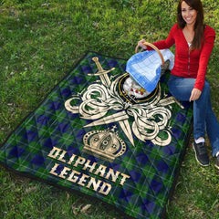 Oliphant Modern Tartan Crest Legend Gold Royal Premium Quilt