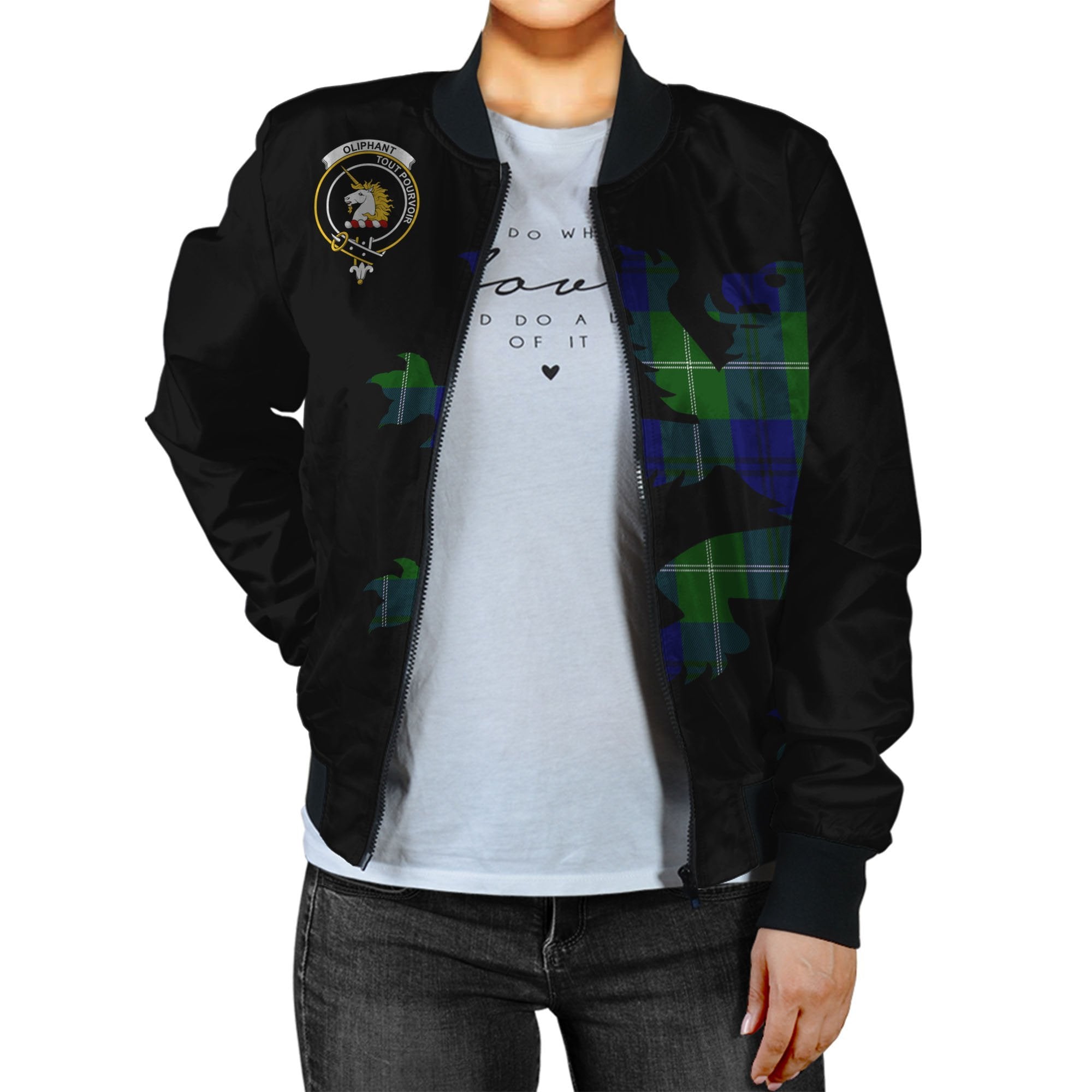 Oliphant Tartan Bomber Jacket Lion & Thistle