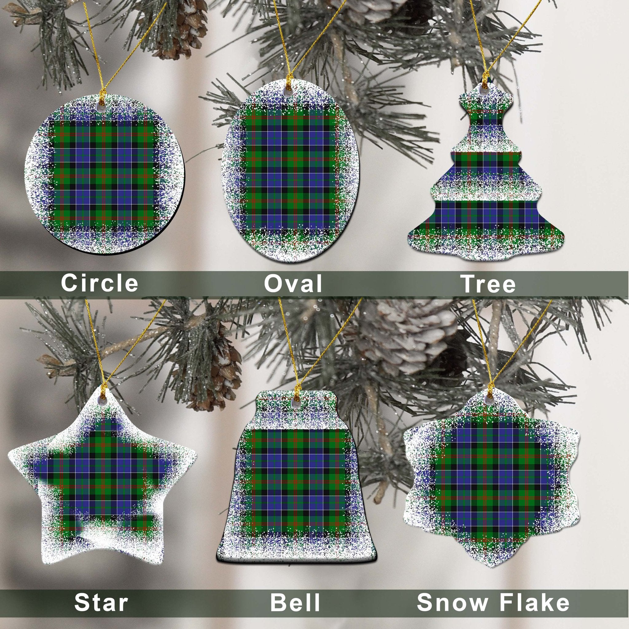 Paterson Tartan Christmas Ceramic Ornament - Snow Style